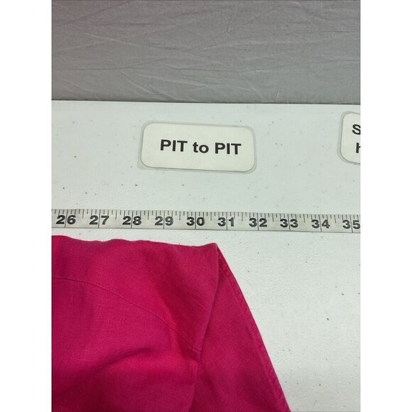 Lauren Ralph Lauren womens‎ Size 3X hot pink Linen roll tab long Sleeve top - Picture 4 of 8